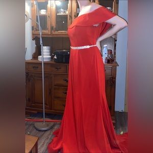 Red prom dress, wore once, clean, size 16